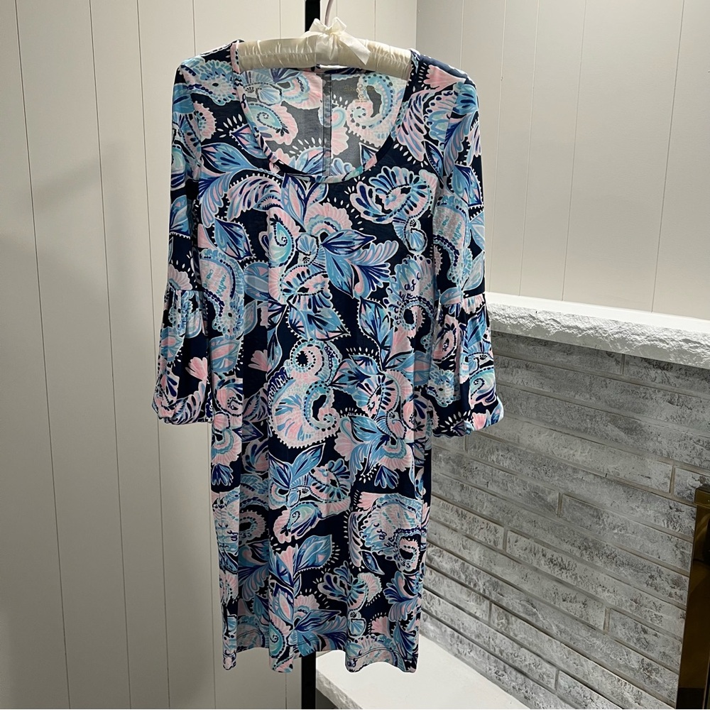 Lilly Pulitzer Carlile High Tide Holy Flockamolie Scoop Neckline Mini Dress XS
